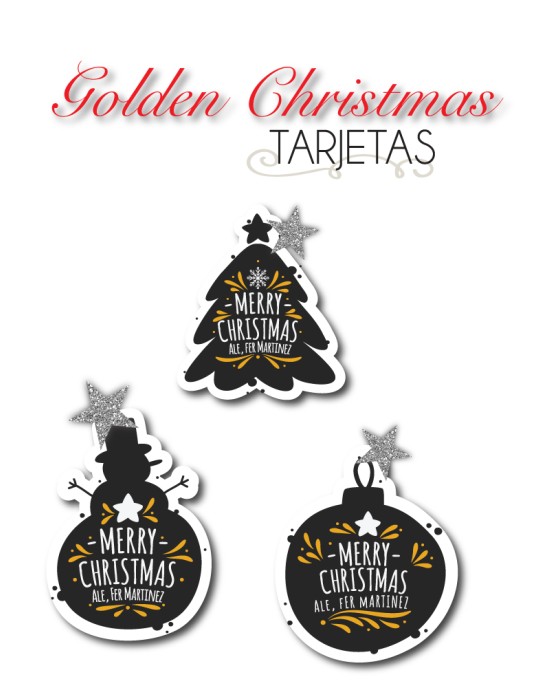 Navidad Tarjetas Golden Christmas | Tarjetas Regalos Navidad