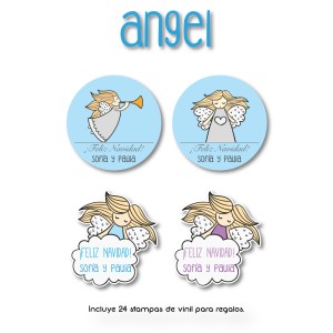 Navidad Etiquetas Angel