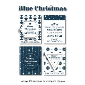 Navidad Etiquetas Blue Christmas