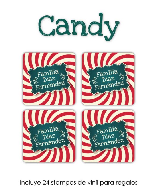 Navidad Etiquetas Candy | Etiquetas Regalos Navidad