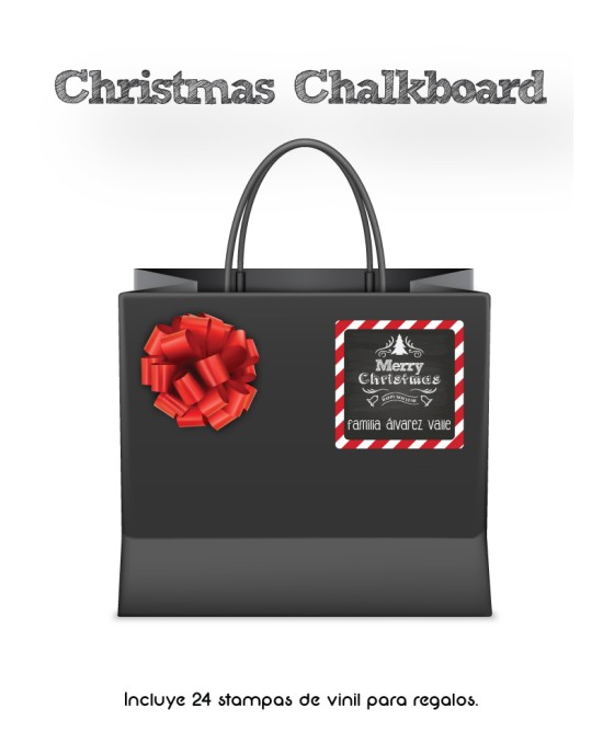 Navidad Etiquetas Christmas Chalkboard | Etiquetas Regalos Navidad