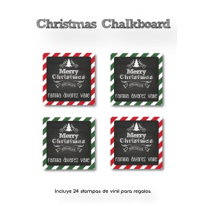 Navidad Etiquetas Christmas Chalkboard