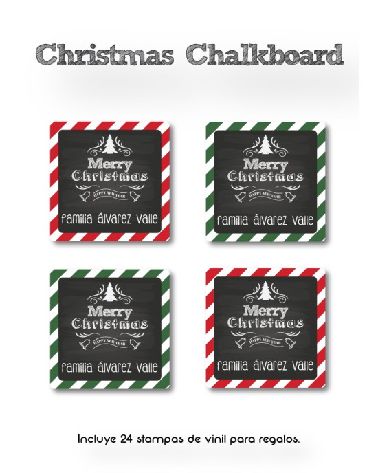 Navidad Etiquetas Christmas Chalkboard | Etiquetas Regalos Navidad