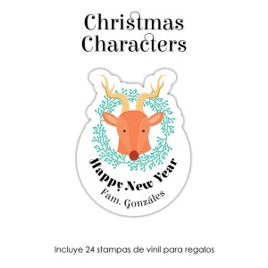 Navidad Etiquetas Christmas Characters