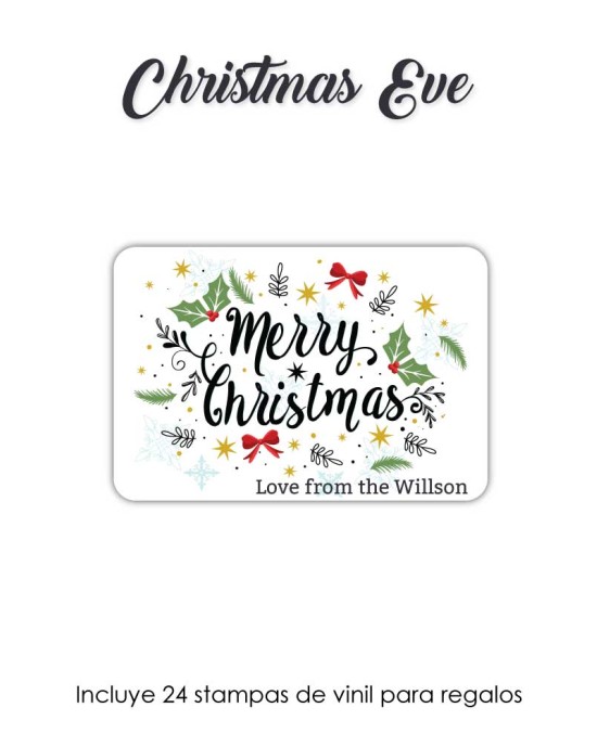 Navidad Etiquetas Christmas Eve | Etiquetas Regalos Navidad