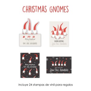 Navidad Etiquetas Christmas Gnomes