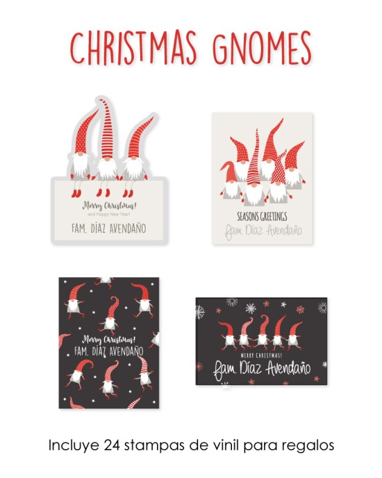 Navidad Etiquetas Christmas Gnomes | Etiquetas Regalos Navidad