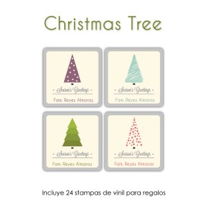 Navidad Etiquetas Christmas Tree