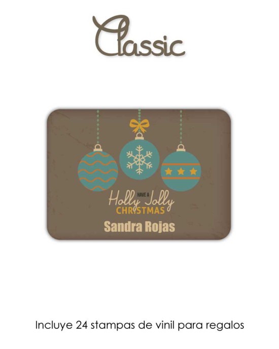 Navidad Etiquetas Classic Xmas | Etiquetas Regalos Navidad