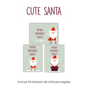 Navidad Etiquetas Cute Santa