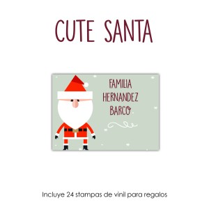 Navidad Etiquetas Cute Santa
