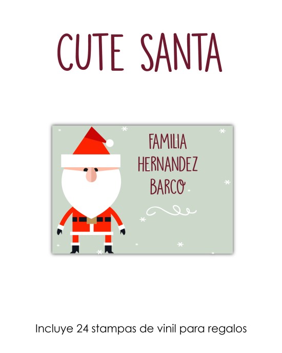 Navidad Etiquetas Cute Santa | Etiquetas Regalos Navidad