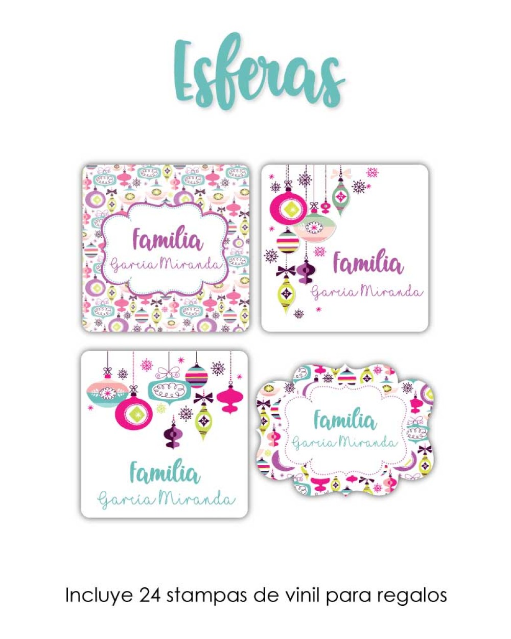 Navidad Etiquetas Esferas | Etiquetas Regalos Navidad