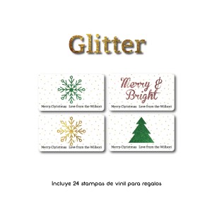 Navidad Etiquetas Glitter