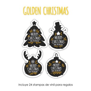 Navidad Etiquetas Golden Christmas