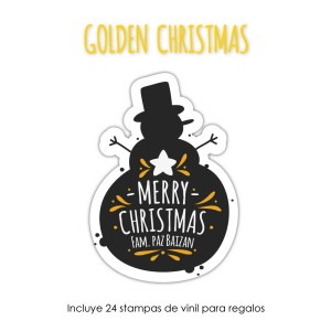Navidad Etiquetas Golden Christmas