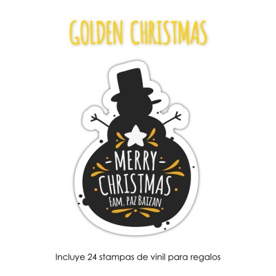 Navidad Etiquetas Golden Christmas