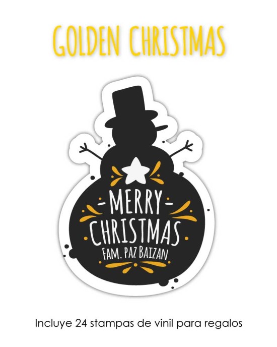 Navidad Etiquetas Golden Christmas | Etiquetas Regalos Navidad