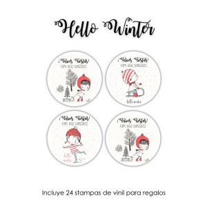 Navidad Etiquetas Hello Winter