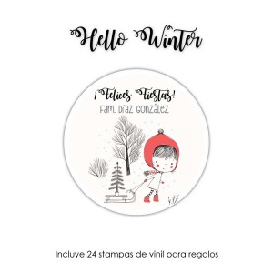 Navidad Etiquetas Hello Winter