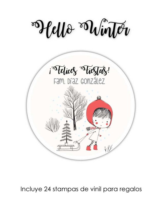 Navidad Etiquetas Hello Winter | Etiquetas Regalos Navidad