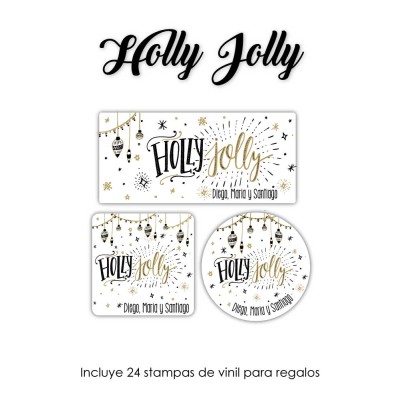 Navidad Etiquetas Holly Jolly Navidad Etiquetas Holly Jolly