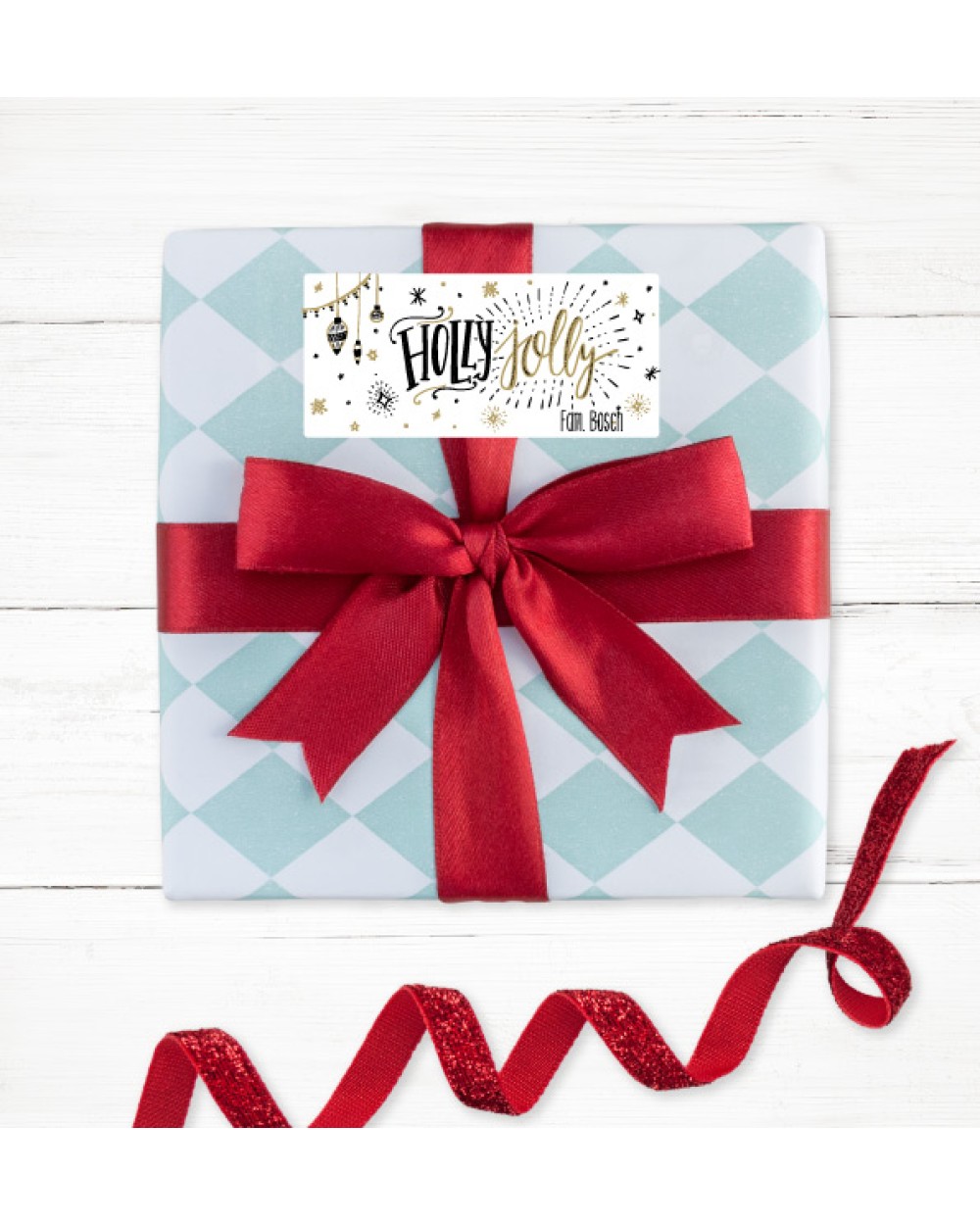 Navidad Etiquetas Holly Jolly | Etiquetas Regalos Navidad