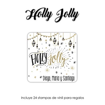 Navidad Etiquetas Holly Jolly