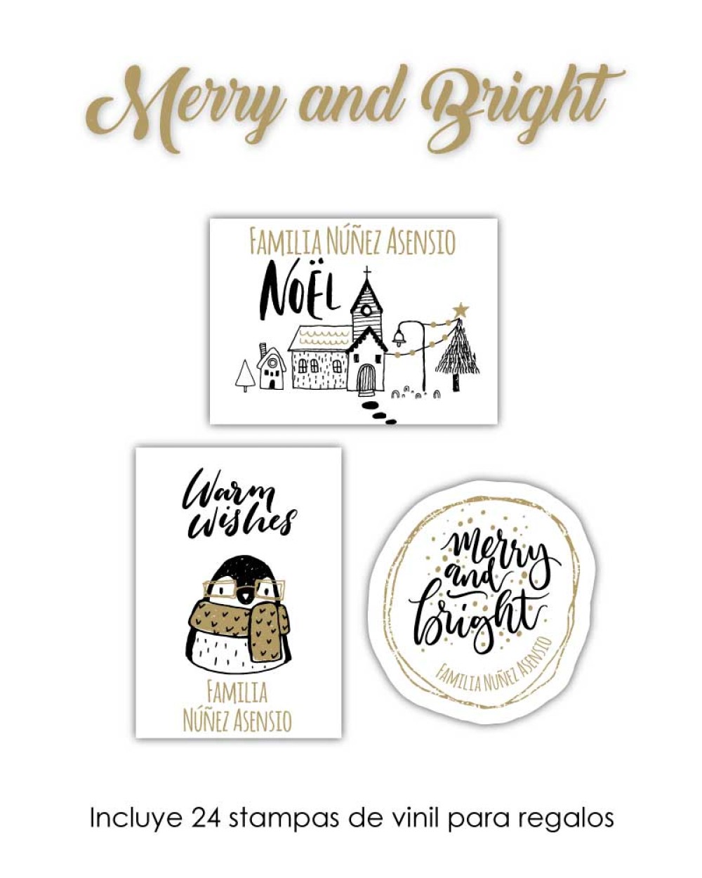 Navidad Etiquetas Merry & Bright | Etiquetas Regalos Navidad Navidad Etiquetas Merry & Bright | Etiquetas Regalos Navidad