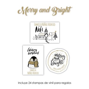 Navidad Etiquetas Merry & Bright