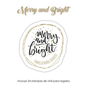 Navidad Etiquetas Merry & Bright
