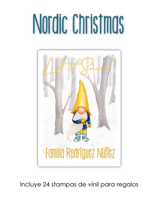 Navidad Etiquetas Nordic Christmas | Etiquetas Regalos Navidad
