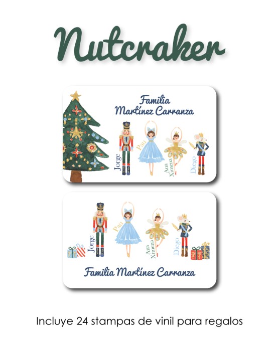 Navidad Etiquetas Nutcracker | Etiquetas Regalos Navidad