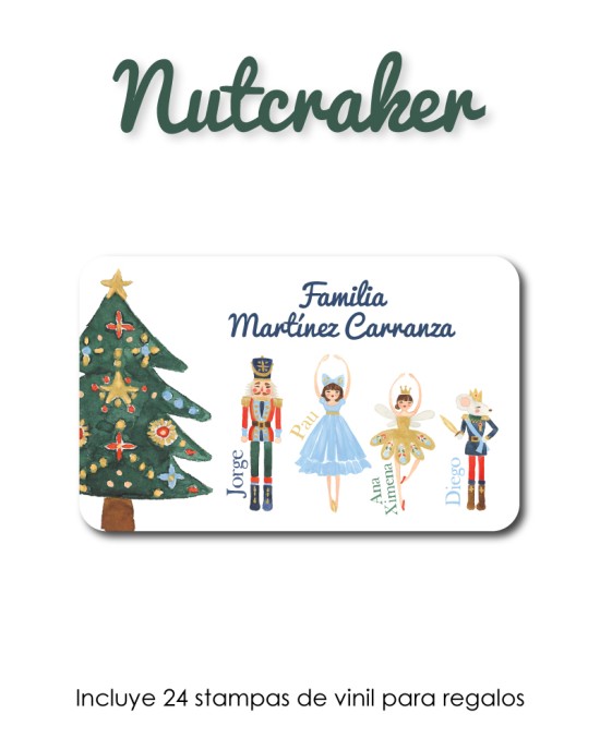 Navidad Etiquetas Nutcracker | Etiquetas Regalos Navidad