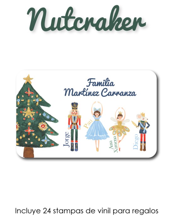 Navidad Etiquetas Nutcracker | Etiquetas Regalos Navidad