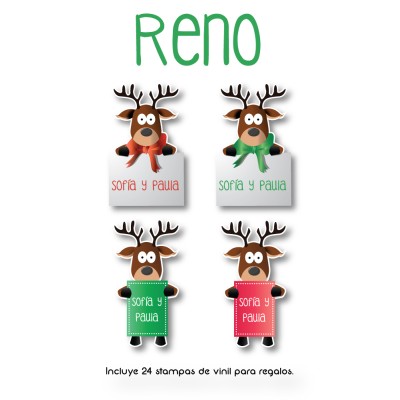 Navidad Etiquetas Reno