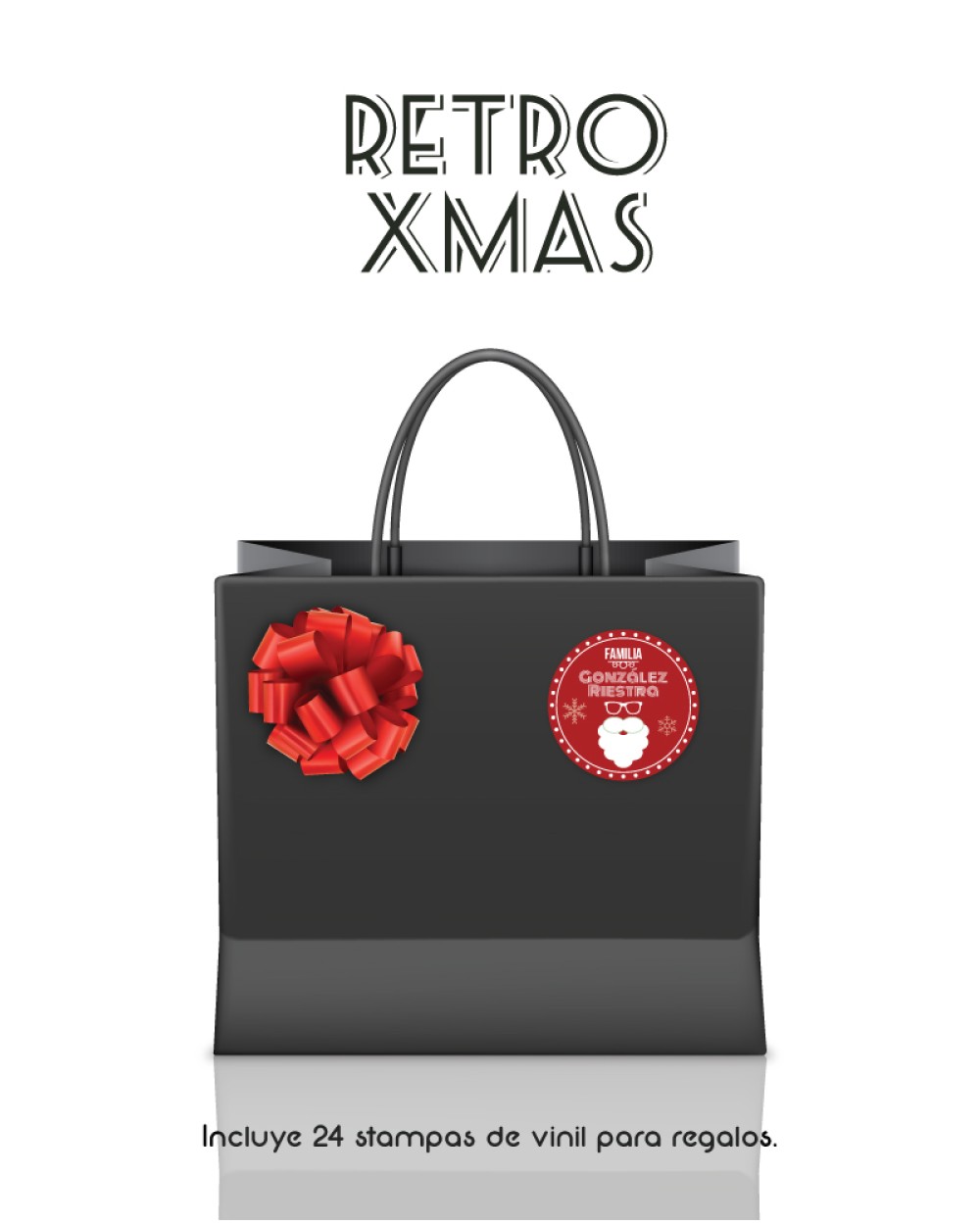 Navidad Etiquetas Retro Xmas | Etiquetas Regalos Navidad Navidad Etiquetas Retro Xmas | Etiquetas Regalos Navidad