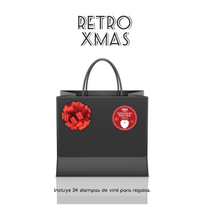 Navidad Etiquetas Retro Xmas Navidad Etiquetas Retro Xmas