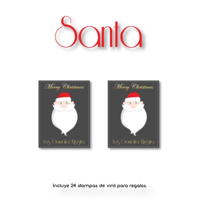 Navidad Etiquetas Santa