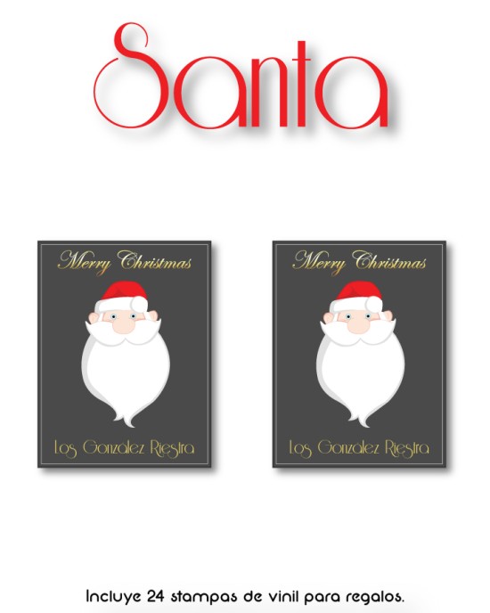 Navidad Etiquetas Santa Navidad Etiquetas Santa