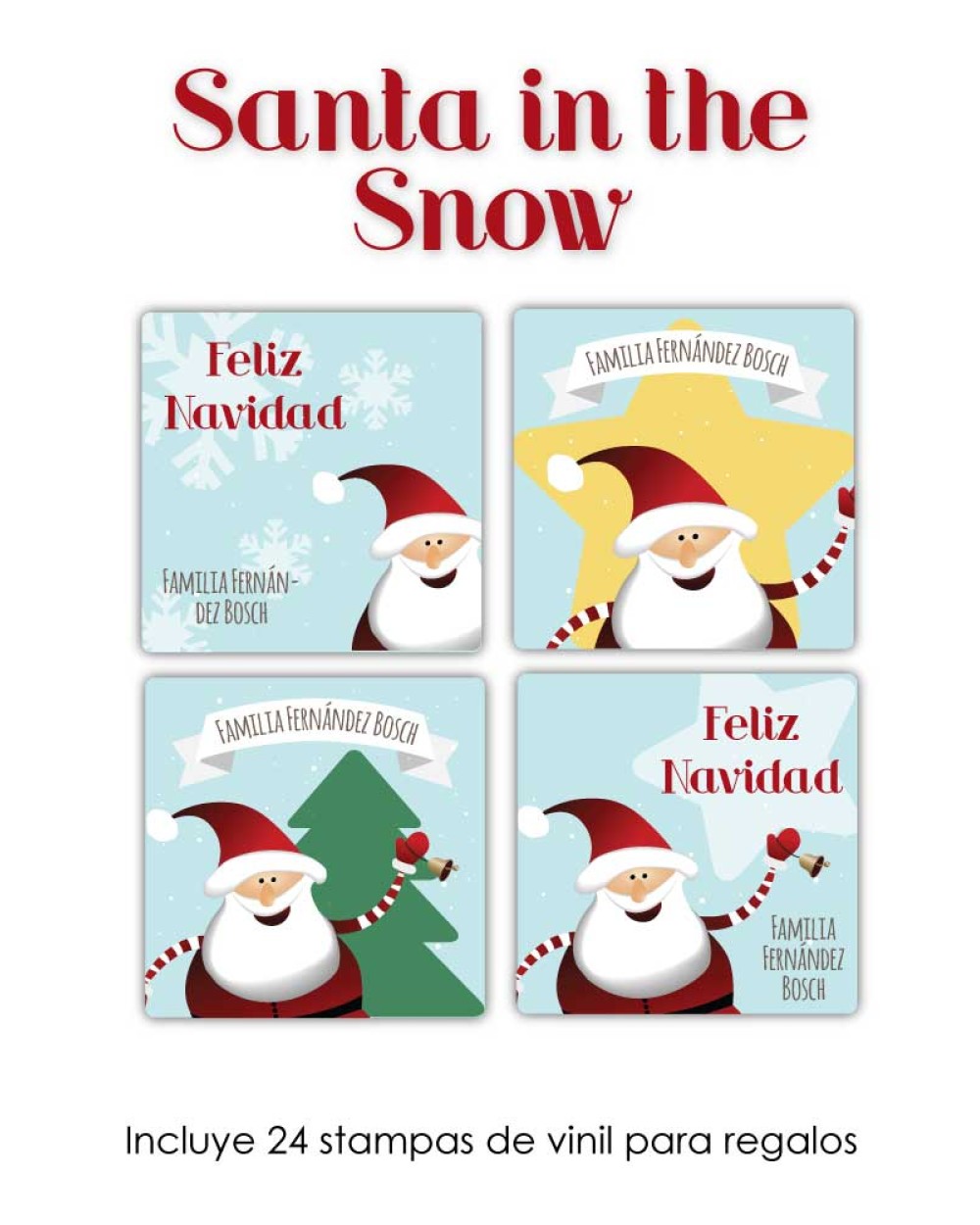 Navidad Etiquetas Santa in the Snow | Etiquetas Regalos Navidad Navidad Etiquetas Santa in the Snow | Etiquetas Regalos Navidad