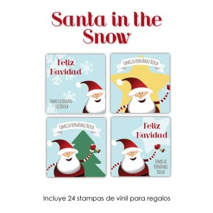 Navidad Etiquetas Santa in the Snow
