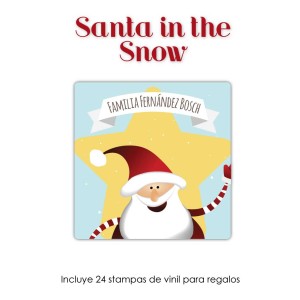 Navidad Etiquetas Santa in the Snow