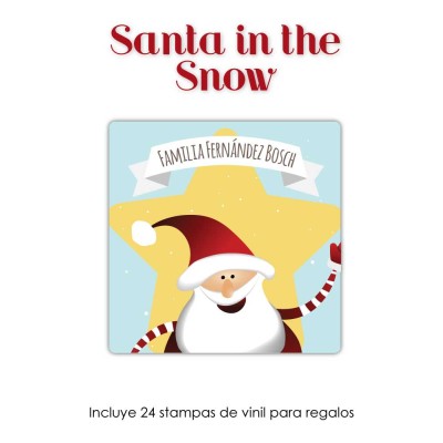 Navidad Etiquetas Santa in the Snow