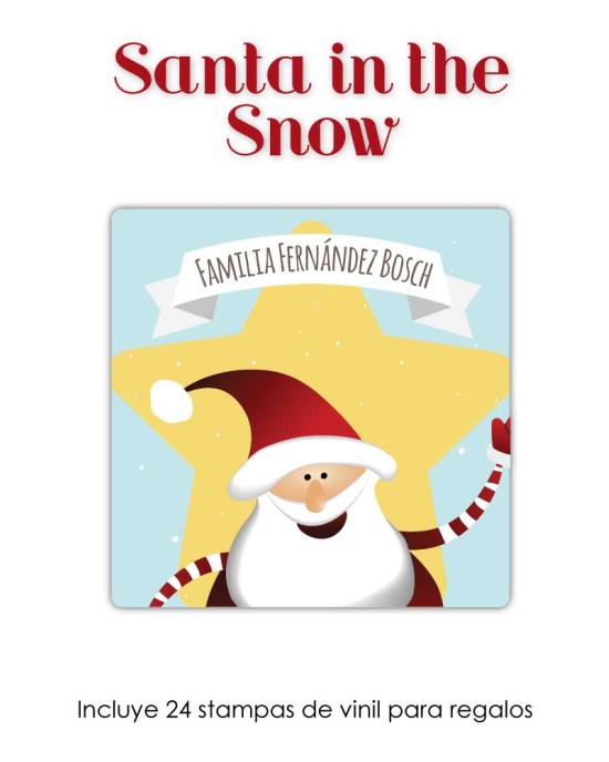 Navidad Etiquetas Santa in the Snow | Etiquetas Regalos Navidad
