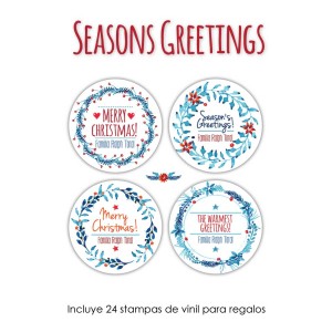 Navidad Etiquetas Season's Greetings