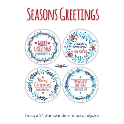 Navidad Etiquetas Season's Greetings Navidad Etiquetas Season's Greetings