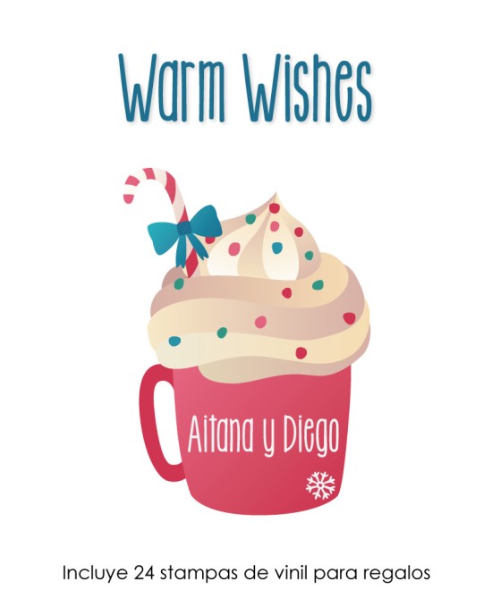 Navidad Etiquetas Warm Wishes | Etiquetas Regalos Navidad