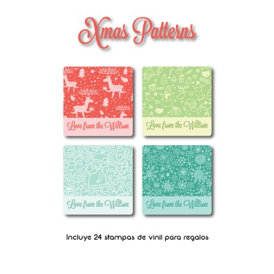 Navidad Etiquetas Xmas Patterns