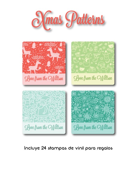 Navidad Etiquetas Xmas Patterns | Etiquetas Regalos Navidad